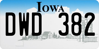 IA license plate DWD382