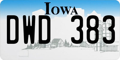 IA license plate DWD383