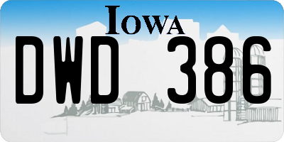 IA license plate DWD386