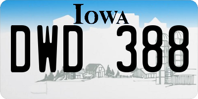 IA license plate DWD388