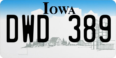 IA license plate DWD389