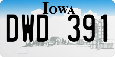 IA license plate DWD391