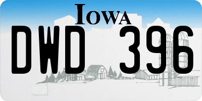IA license plate DWD396