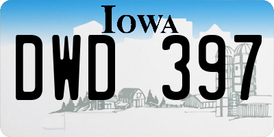 IA license plate DWD397