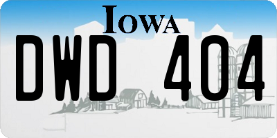 IA license plate DWD404