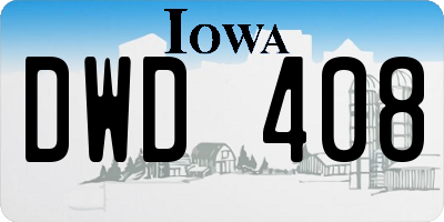 IA license plate DWD408