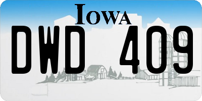 IA license plate DWD409