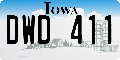 IA license plate DWD411