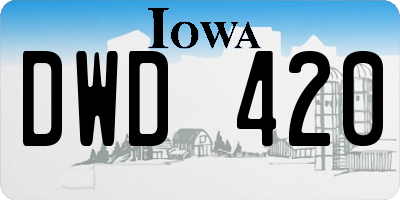 IA license plate DWD420
