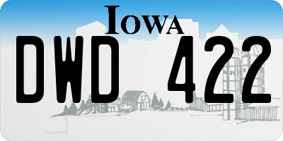 IA license plate DWD422