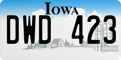 IA license plate DWD423