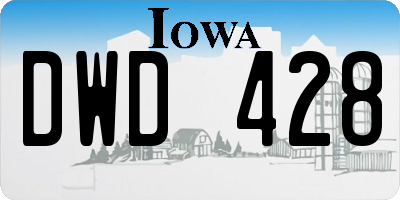 IA license plate DWD428
