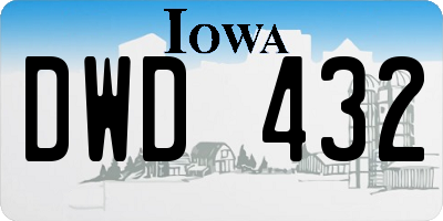 IA license plate DWD432