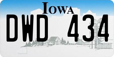 IA license plate DWD434