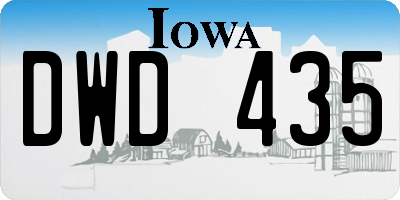IA license plate DWD435