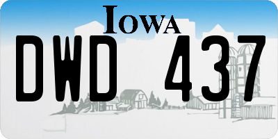 IA license plate DWD437
