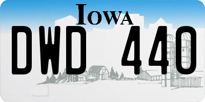 IA license plate DWD440