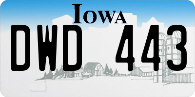 IA license plate DWD443