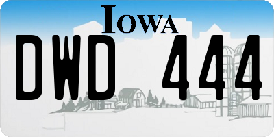 IA license plate DWD444