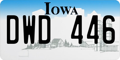 IA license plate DWD446