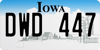 IA license plate DWD447