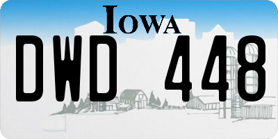 IA license plate DWD448