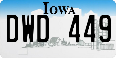 IA license plate DWD449