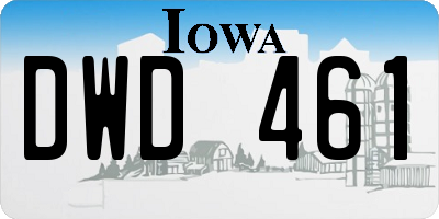 IA license plate DWD461