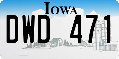 IA license plate DWD471