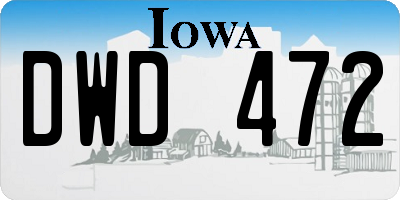 IA license plate DWD472