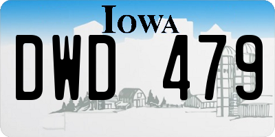 IA license plate DWD479