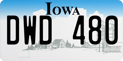 IA license plate DWD480