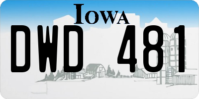 IA license plate DWD481