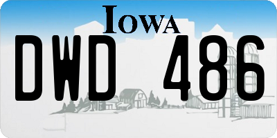 IA license plate DWD486