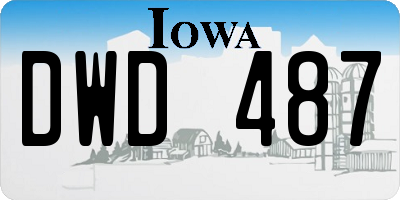 IA license plate DWD487