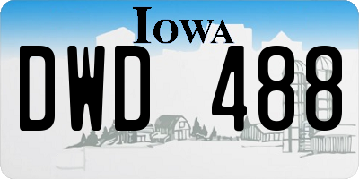 IA license plate DWD488