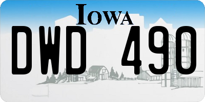 IA license plate DWD490