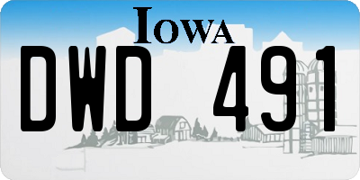 IA license plate DWD491