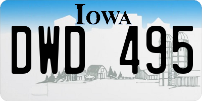 IA license plate DWD495
