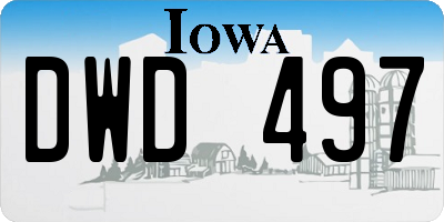 IA license plate DWD497