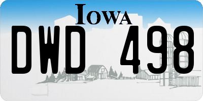 IA license plate DWD498