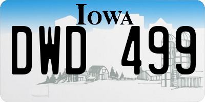 IA license plate DWD499