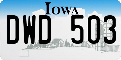 IA license plate DWD503