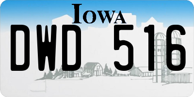 IA license plate DWD516