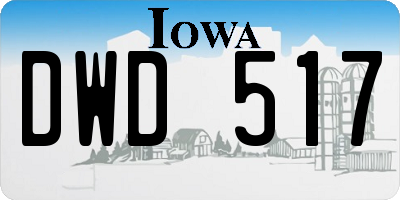 IA license plate DWD517