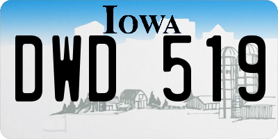 IA license plate DWD519