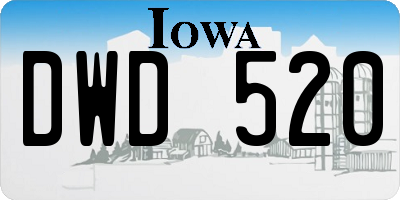 IA license plate DWD520