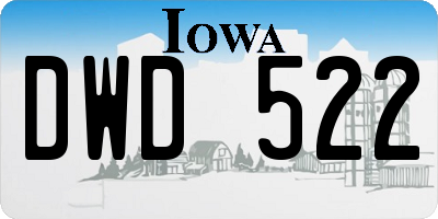 IA license plate DWD522