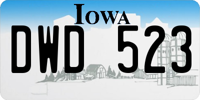 IA license plate DWD523