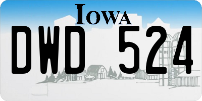 IA license plate DWD524
